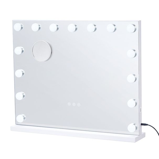 VEVOR Hollywood Vanity Mirror With Lights W/ USB Desktop Wall-mount 22.8x18.1 In_maomaolike.com