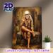 Sai Baba Themed Spiritual Painting Poster, Warm-toned Realistic Traditional Scene Poster, Serene Spiritual Artwork, Ideal For Home Prayer Space And_maomaolike.com