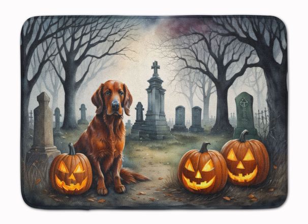 Irish Setter Spooky Halloween Memory Foam Kitchen Mat Machine Washable Anti-Fatigue Mat Cushion Comfort Bath Mat Or Kitchen Rug_maomaolike.com