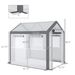 Outdoor Walk-In Tunnel Greenhouse With Roll-up Windows, Zippered Mesh Door, & Weather Cover, 8' X 6' X 7.4'_maomaolike.com