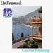 Coastal City & Vintage Car Painting Poster, Serene Scenic Bay & Ornate Architecture Poster, Elegant Coastal Urban Landscape Adds Tranquil Vibe, Ideal_maomaolike.com