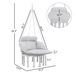 Hammock Swing Chair, Macrame Hanging Chair With Large Cushion, Chain, Steel Frame For Indoor Outdoor Use, Gray_maomaolike.com