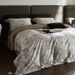 Modern Style Romantic Leaf Digital Print Ultra-fine Denier Bare-feel Tencel Cotton Four-piece Set Skin-friendly Breathable Bedding_maomaolike.com