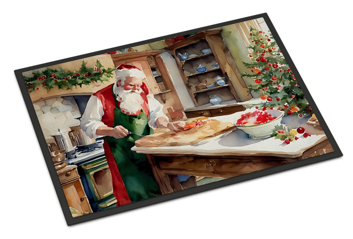 Cookies With Santa Claus Doormat Front Door Mat Indoor Outdoor Rugs For Entryway, Non Slip Washable Low Pile, 24H X 36W_maomaolike.com
