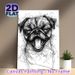 Pug Themed Painting Poster, Bold Sketch-style Black & White Pug Portrait Poster, Unique Artistic Design Ideal For Living Room, Bedroom And Pet Lovers_maomaolike.com