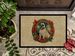 White Boxer Christmas Flowers Doormat Front Door Mat Indoor Outdoor Rugs For Entryway, Non Slip Washable Low Pile, 24H X 36W_maomaolike.com