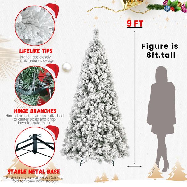 9ft PVC/Hard Needle Mixed Flocked Tree_maomaolike.com