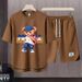 Men's Clothing 2024 Waffle Casual Summer Suit Men's Loose Teen Short sleeved T shirt Shorts Handsome Two piece Suit_maomaolike.com