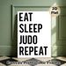 Judo Themed Painting Poster, Bold Black-and-White Text Poster, Motivational Slogan Design, Ideal For Gym And Home Wall Decor_maomaolike.com