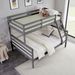 Twin Over Full Bunk Bed With Ladder,Wooden Bunk Bed With High Guardrail And Ladder For Kids, Teens, Dorm Rooms, And Guest Rooms,No Box Spring Needed,Grey_maomaolike.com