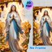 Blessed Virgin Mary Painting Poster, Serene Warm-toned Religious Figure With Radiant Halo In Autumn Vineyard Poster, Peaceful Spiritual Decor Suitable_maomaolike.com
