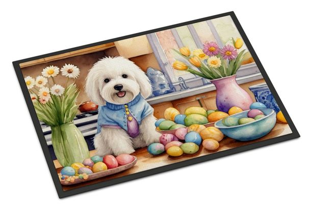 Decorating Easter Coton De Tulear Doormat Front Door Mat Indoor Outdoor Rugs For Entryway, Non Slip Washable Low Pile, 24H X 36W_maomaolike.com