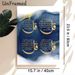 Islamic Calligraphy Painting Poster, Gilded Script On Deep Blue Watercolor Style Poster, Elegant Religious Decorative Art Ideal For Home, Prayer Room_maomaolike.com