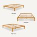 Solid Wood Adjustable Bed, Queen Size Japanese Joinery Bed With Head Elevation, 1200 Lbs Capacity, Rustic & Mid-Century Modern Design, Rubberwood Platform Bed, Easy Assembly, Oak_maomaolike.com