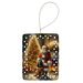 Bloodhound And Santa Claus Porcelain Ornament Christmas Tree Hanging Decorations For Home Christmas Holiday, Rectangle, Gift, Multicolor_maomaolike.com