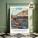 Copenhagen Bicycle Painting Poster, Vibrant Retro Canal-side Town Scene Poster, Cozy Nostalgic Decor Option For Living Room, Bedroom And Entryway_maomaolike.com
