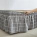 Gray And White Plaid Single Piece Elastic Pleated Bed Apron Hotel Linen Bedside Skirt_maomaolike.com