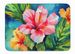 Hawaii Hawaiian Hibiscus In Watercolor Memory Foam Kitchen Mat Machine Washable Anti-Fatigue Mat Cushion Comfort Bath Mat Or Kitchen Rug_maomaolike.com