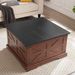 Farmhouse Coffee Table, Square Wood Center Table With Large Hidden Storage Compartment For Living Room, Barn Design Center Table Rustic Cocktail Table With Hinged Lift Top For Home L31.5''*W31.5''*H18_maomaolike.com