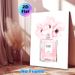 Chic Floral Perfume Bottle Painting Poster, Soft Watercolor Blush Pink Flower & Perfume Bottle Poster, Delicate Elegant Decor Suitable For Bedroom_maomaolike.com