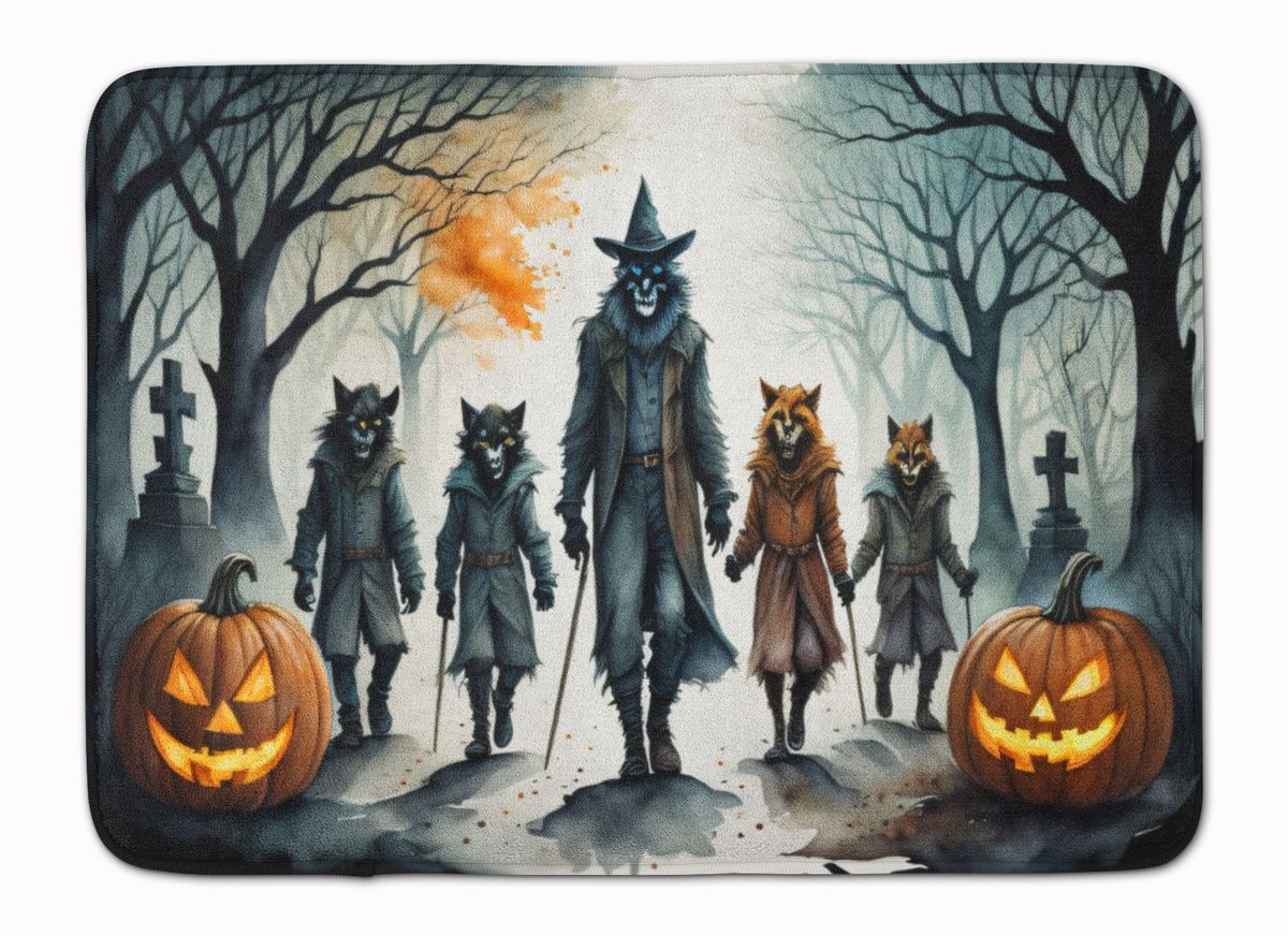 Werewolves Spooky Halloween Memory Foam Kitchen Mat Machine Washable Anti-Fatigue Mat Cushion Comfort Bath Mat Or Kitchen Rug_maomaolike.com