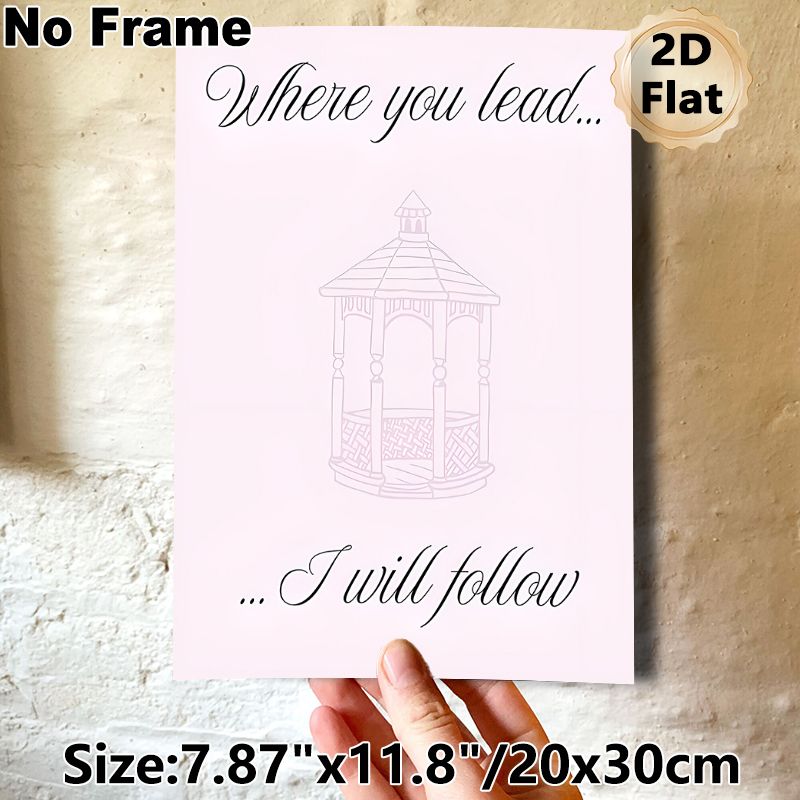 Romantic Gazebo Quote Painting Poster, Delicate Line Art Soft Pink Gazebo With Elegant Script Quote Poster, Warm Heartfelt Decor For Bedroom, Living_maomaolike.com