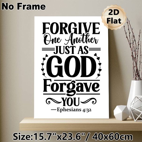 Bible Verse Themed Painting Poster, Minimalist Black & White Typographic Poster, Inspirational Religious Message Decor Ideal For Home, Living Room And_maomaolike.com