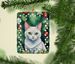 Khao Manee Cat By The Christmas Tree Porcelain Ornament Christmas Tree Hanging Decorations For Home Christmas Holiday, Rectangle, Gift, Multicolor_maomaolike.com