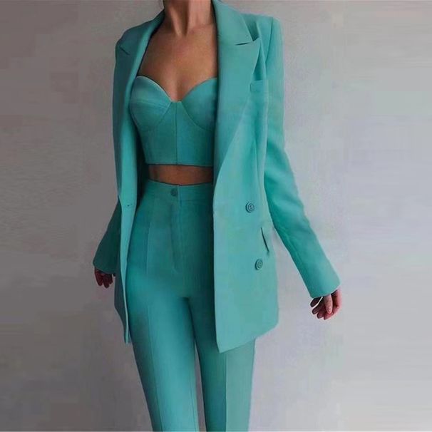 Women's clothing new high-quality casual temperament commuting fashion OL professional women's suit bra pants suit_maomaolike.com