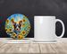Australian Cattle Dog In Sunflowers Large Sandstone Coasters Pack Of 4 Absorbent Round Coasters Decor Gifts For Men Or Women, 4 In, Multicolor_maomaolike.com