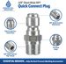 ESSENTIAL WASHER Plated Steel 3/8" Male Quick Connect Fittings Pressure Washer - Pressure Washer Plugs, 4200 PSI, 2 Pack_maomaolike.com