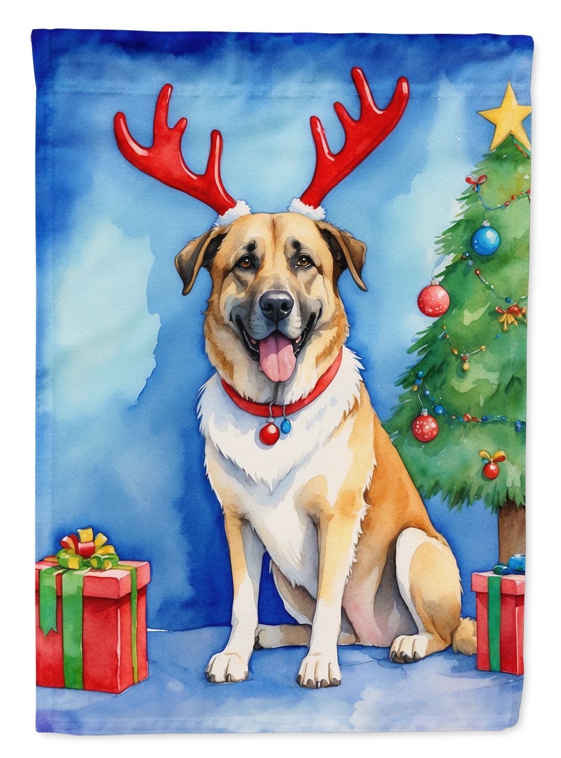 Anatolian Shepherd Dog Christmas Reindeer Garden Flag Mailbox Flag Decorative Yard Flag Banner Outside Patio Artwork Yard Flower Beds, Garden Size, Multicolor_maomaolike.com