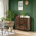 Buffet Cabinet Kitchen Sideboard With Sliding Barn Doors, Brown_maomaolike.com