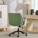Cross Legged Chair With Flip-Up Armrests Leather, Cross Legged Office Chair On Wheels, Comfy Swivel Chair With Wide Seat For Home Office, Vanity, Ergonomic Desk Chair Adjustable, Green_maomaolike.com