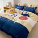 Basketball Shooting Boy Cartoon Embroidery 100% Autumn Winter Brushed Four-Piece Set Pure Cotton Children's Duvet Cover 1.8_maomaolike.com