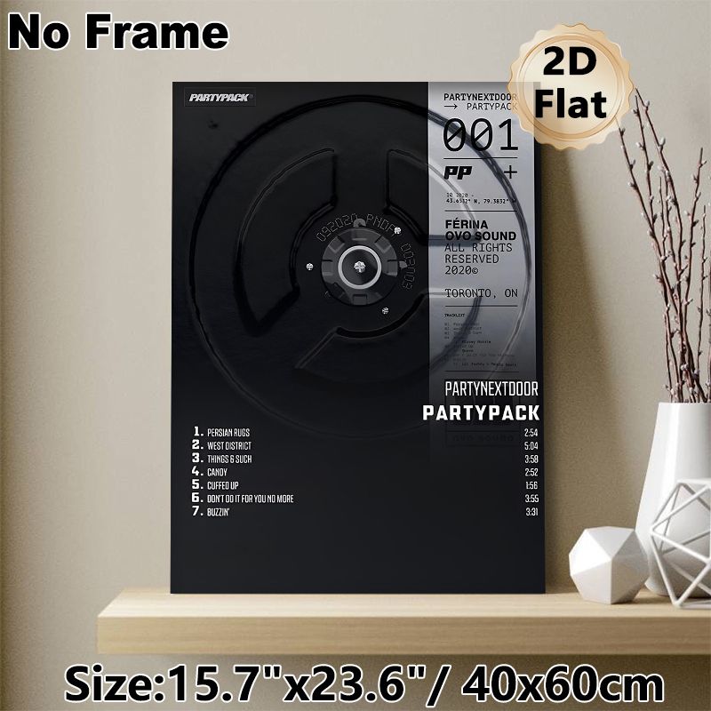 Music Album Vinyl Record Painting Poster, Monochrome Minimalist Album Tracklist Poster, Sleek Music-themed Wall Decor Suitable For Bedroom, Music_maomaolike.com
