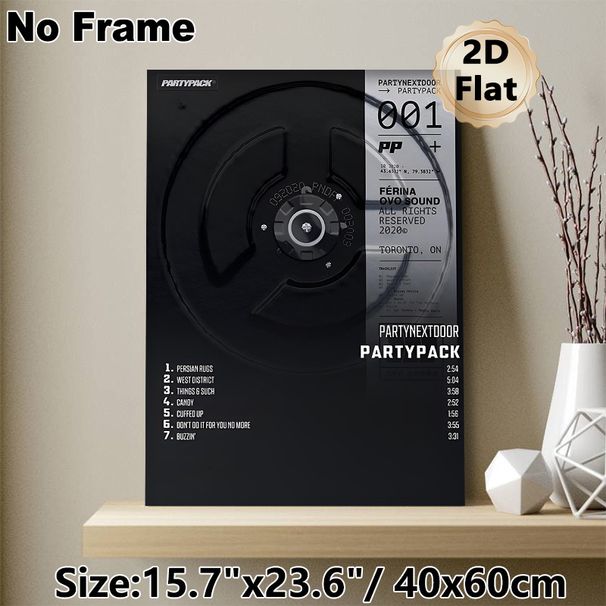 Music Album Vinyl Record Painting Poster, Monochrome Minimalist Album Tracklist Poster, Sleek Music-themed Wall Decor Suitable For Bedroom, Music_maomaolike.com