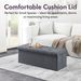 Folding Storage Ottoman Bench, Ottoman Foot Rest, End Of Bed Bench, Storage Chest, For Living Room, Bedroom, Entryway, 43 Inches, Gray_maomaolike.com