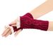 Unisex Autumn and winter lace gloves knitted acrylic wool sleeves hollow leaf wrist sleeves sleeves half finger gloves_maomaolike.com