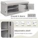 Storage Bench With 4 Doors And Adjustable Shelves,Shoe Bench With Removable Cushion For Living Room,Entryway_maomaolike.com