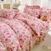 Pure Skirt Single Piece Princess Girl Lace Cover Three-Piece Set Full Cotton Thickened Quilted Non-Slip Bed Sheet Style_maomaolike.com