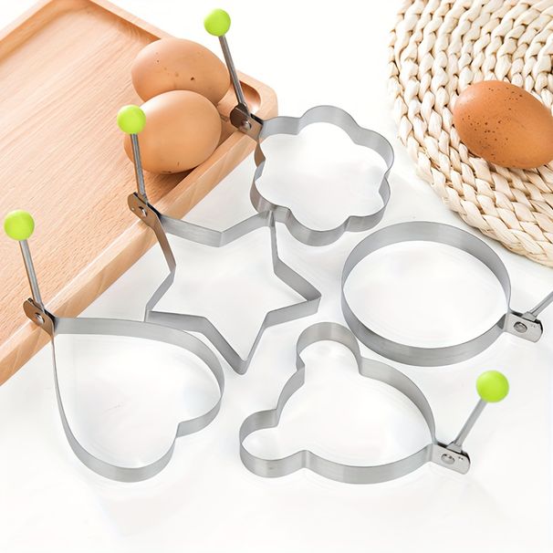 5pcs, Stainless Steel Egg Rings - Perfect Pancake Mold for Frying Eggs and Omelets - Kitchen Gadgets for Easy Breakfast Cooking_maomaolike.com