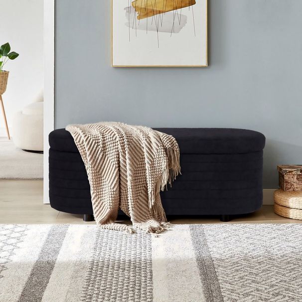 Modern Upholstered Storage Bench, End Of Bed Stool, For Living Room, Entryway, Bedroom_maomaolike.com