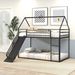 Twin Over Twin House Bed With Ladder And Slider, House Bed, Bunk Bed_maomaolike.com