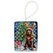 Chocolate Cocker Spaniel Christmas Reindeer Porcelain Ornament Christmas Tree Hanging Decorations For Home Christmas Holiday, Rectangle, Gift, Multicolor_maomaolike.com