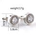 Unisex Cufflinks Round rhinestone Purple diamond white diamond cufflinks Fashion cufflinks multi-diamond super flash_maomaolike.com