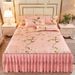 Summer Cooling Skirt Three-Piece Set Machine Washable Ice Silk Bed Sheet Home Use Double Non-Slip Air Conditioning Soft Mat_maomaolike.com