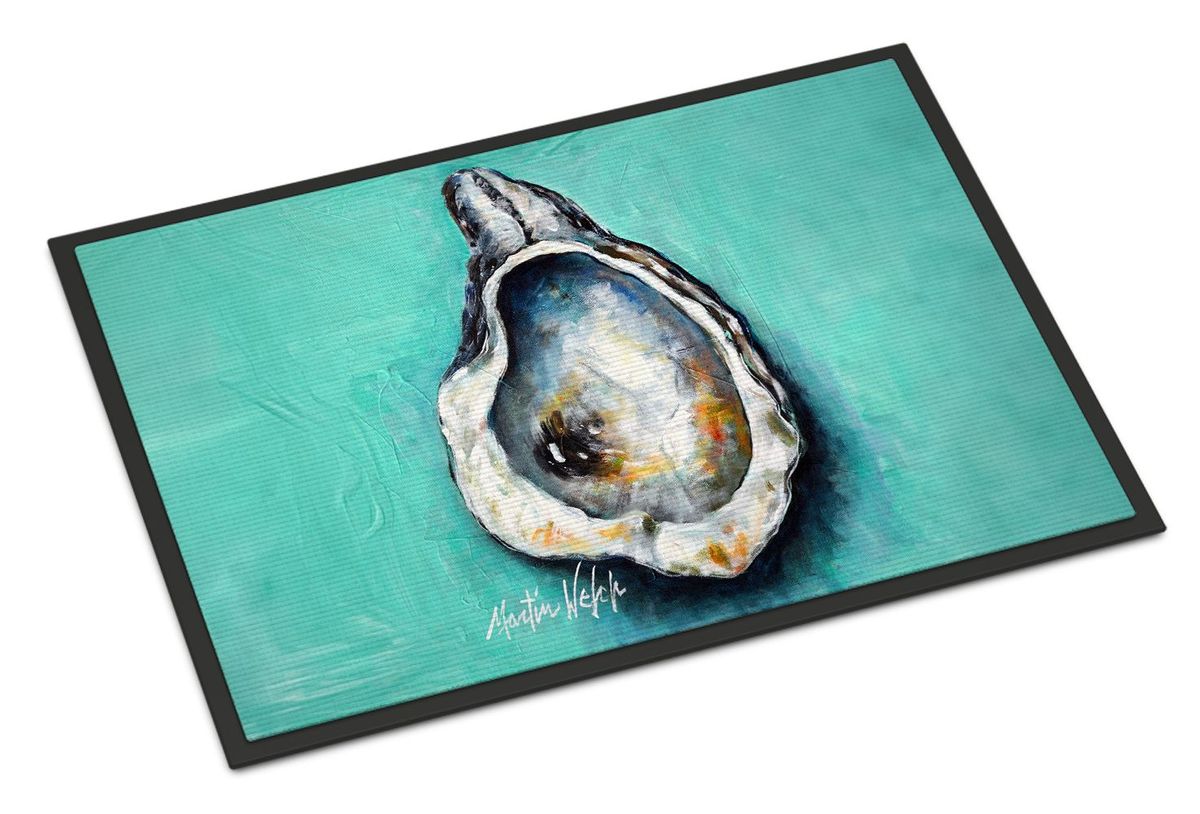 Aqua Pearl Oyster Doormat Front Door Mat Indoor Outdoor Rugs For Entryway, Non Slip Washable Low Pile, 24H X 36W_maomaolike.com
