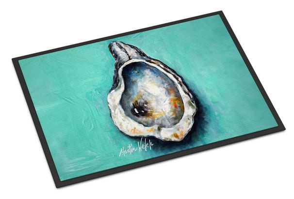 Aqua Pearl Oyster Doormat Front Door Mat Indoor Outdoor Rugs For Entryway, Non Slip Washable Low Pile, 24H X 36W_maomaolike.com