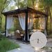 Outdoor Pergola Sheer Curtain Mosquito Net,Breathable Privacy Shade Screen For Patio Gazebo Garden CanopyWindproof Anti-Bug Pergola Side Drape Curtain_maomaolike.com